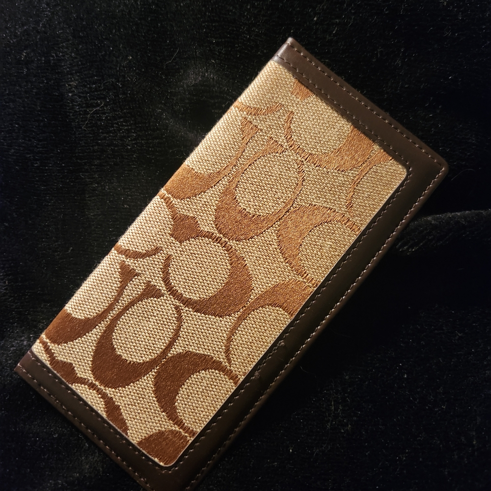 Coach Signature Checkbook Cover Like New